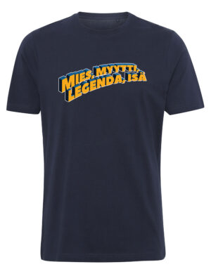 Lärvinen - Mies myytti legenda isä - t-paita, navy sininen