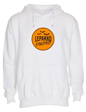 Lepakkovuoro - Oranssi logo - Huppari, valkoinen