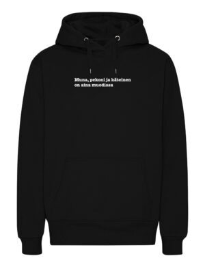 OnePot - muna ja pekoni tekstilogo - huppari, musta