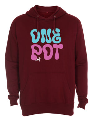 OnePot - värikäs logo - huppari, burgundy