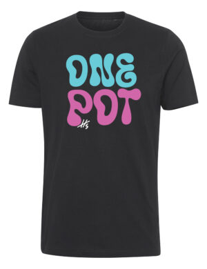 OnePot - värikäs logo - t-paita, musta