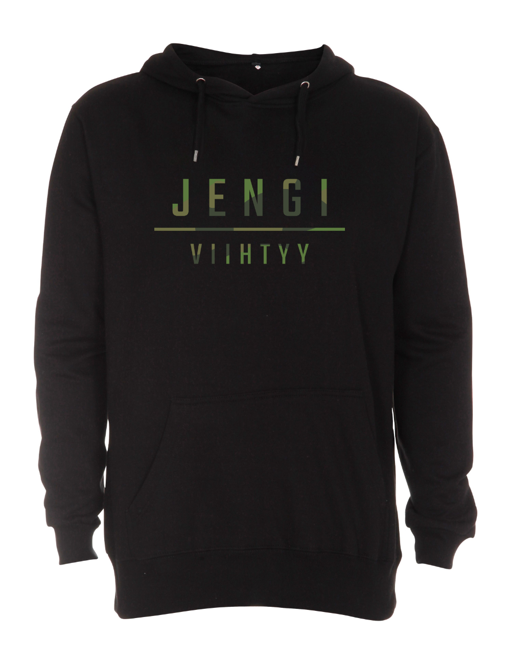 Lärvinen - Jengi Viihtyy - Camo - huppari, musta