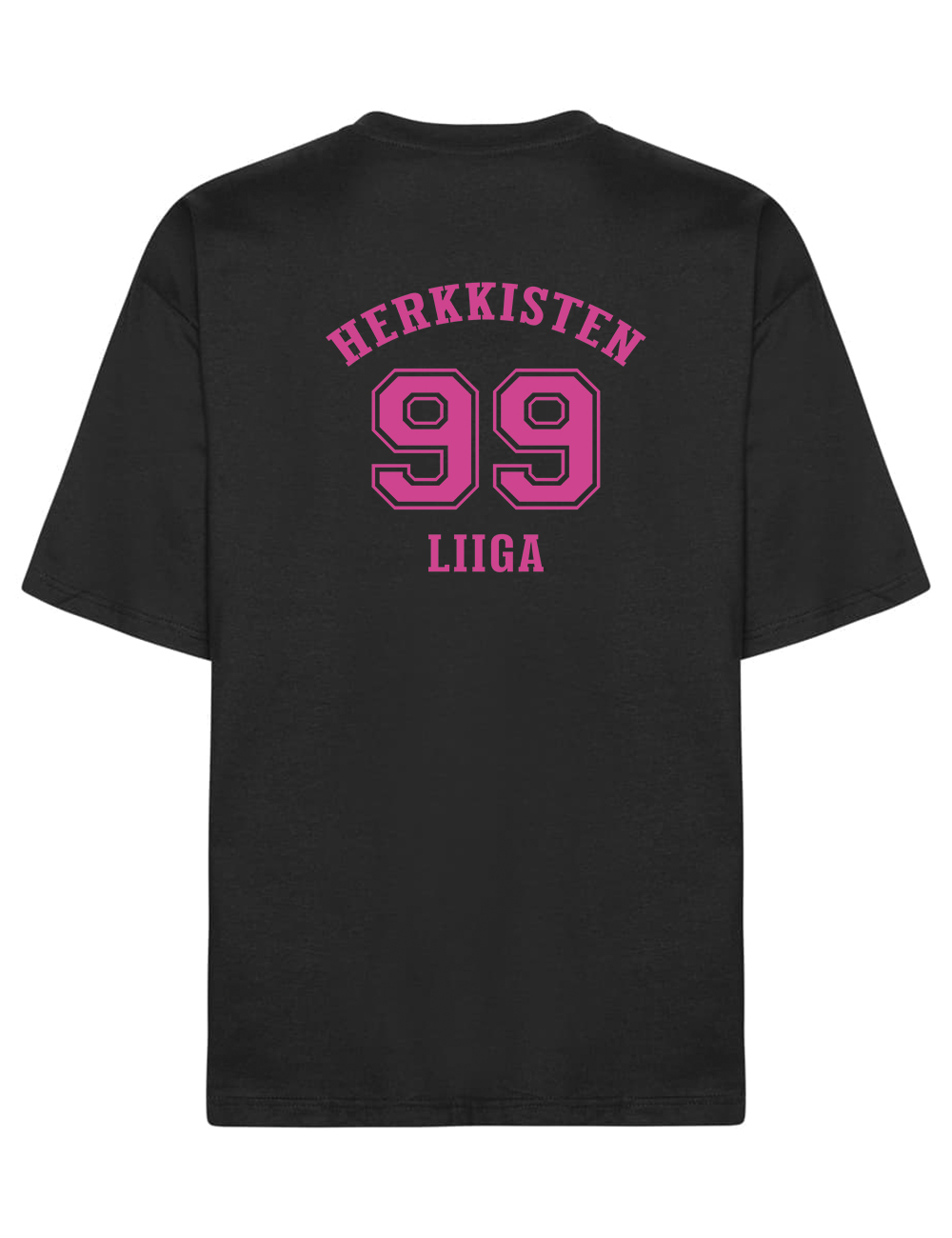 VIIVI - Herkkisten Liiga, pinkki teksti - oversize t-paita - Image 3